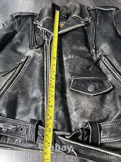 Vintage 70s Harley Davidson Leather Motorcycle Biker Jacket Sz M VTG RARE MOTO