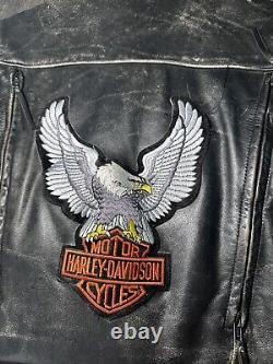 Vintage 70s Harley Davidson Leather Motorcycle Biker Jacket Sz M VTG RARE MOTO
