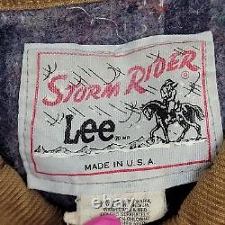 Vintage 70s LEE Storm-Rider Denim Jacket L Corduroy-Collar Blanket Lined UNION