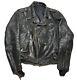 Vintage 70s Leather Motorcycle Jacket Size 44 Black AS5