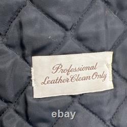 Vintage 70s Motorcycle Jacket Mens 44 Excelled Black Leather Pebbled Grain USA