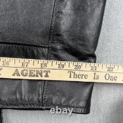 Vintage 70s Motorcycle Jacket Mens 44 Excelled Black Leather Pebbled Grain USA