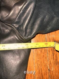 Vintage 70s Or 80s Brown And Black Leather Schott Perfecto Jacket Size 48