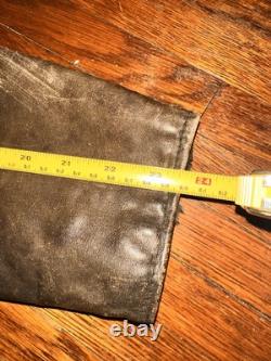 Vintage 70s Or 80s Brown And Black Leather Schott Perfecto Jacket Size 48