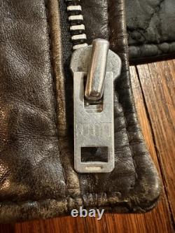 Vintage 70s Or 80s Brown And Black Leather Schott Perfecto Jacket Size 48