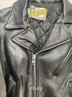 Vintage 70s Schott Perfecto Motorcycle Jacket Talon Zipper? Made in USA MINT