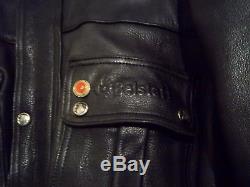 Vintage 80's Belstaff Heavy Leather Touring Motorcycle Jacket Size 48 With Liner