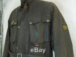 Vintage 80's Belstaff Trialmaster Waxed Motorcycle Jacket Size M Uk Made