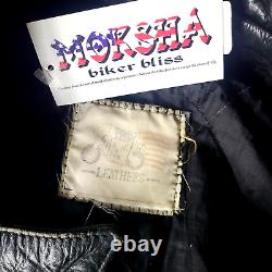Vintage 80's Fureal LTD- Black Cow Hide Leather Jacket- WithFringe- Men's XL