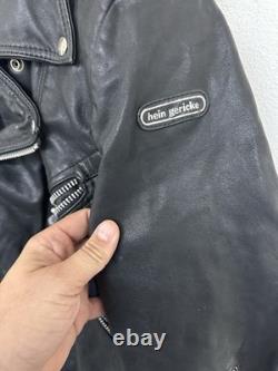 Vintage 80's Hein Gericke Men's Black Leather Motorcycle Jacket Size 44