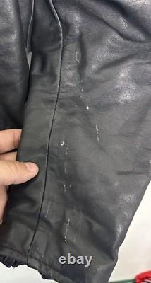Vintage 80's Hein Gericke Men's Black Leather Motorcycle Jacket Size 44