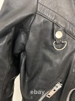 Vintage 80's Hein Gericke Men's Black Leather Motorcycle Jacket Size 44