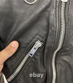 Vintage 80's Hein Gericke Men's Black Leather Motorcycle Jacket Size 44