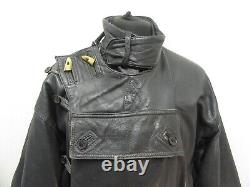 Vintage 80's Leather Swedish Tanker Motorcycle Jacket Size XL