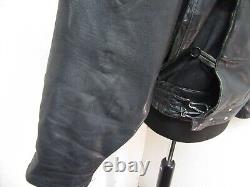 Vintage 80's Leather Swedish Tanker Motorcycle Jacket Size XL