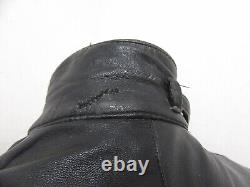 Vintage 80's Leather Swedish Tanker Motorcycle Jacket Size XL