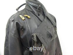 Vintage 80's Leather Swedish Tanker Motorcycle Jacket Size XL