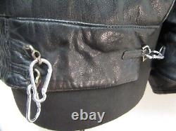 Vintage 80's Leather Swedish Tanker Motorcycle Jacket Size XL