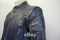 Vintage 80's Lewis Leathers Phantom Motorcycle Blue Jacket Size 44 (uk M)