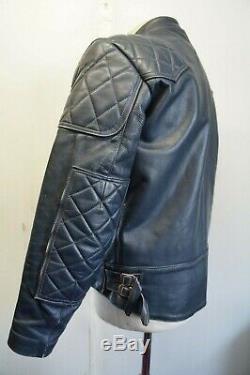 Vintage 80's Lewis Leathers Phantom Motorcycle Blue Jacket Size 44 (uk M)