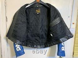 Vintage 80's Rothmans Racing Leather Motorcycle Jacket Size L