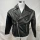 Vintage 80s 90s Black Leather Moto Biker Jacket Men's M Red Quilted Lining