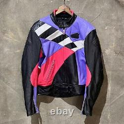 Vintage 80s 90s Hein Gericke Leather Moto Jacket Padded Biker Rad Street Race 44