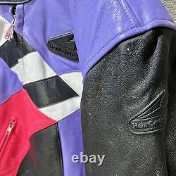 Vintage 80s 90s Hein Gericke Leather Moto Jacket Padded Biker Rad Street Race 44