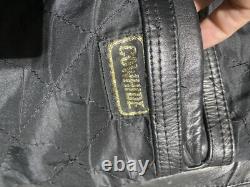 Vintage 80s 90s Punk Biker Genuine 100% Cowhide Leather Jacket 46 Black