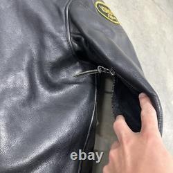 Vintage 80s/90s Vanson Black Leather Motorcycle Jacket Size 40 (M) Moto Patch