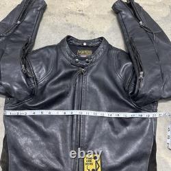 Vintage 80s/90s Vanson Black Leather Motorcycle Jacket Size 40 (M) Moto Patch