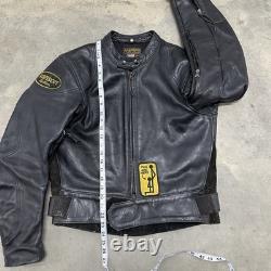 Vintage 80s/90s Vanson Black Leather Motorcycle Jacket Size 40 (M) Moto Patch