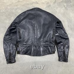 Vintage 80s/90s Vanson Black Leather Motorcycle Jacket Size 40 (M) Moto Patch