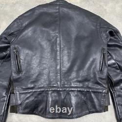 Vintage 80s/90s Vanson Black Leather Motorcycle Jacket Size 40 (M) Moto Patch