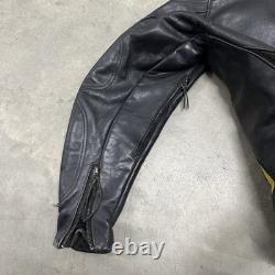 Vintage 80s/90s Vanson Black Leather Motorcycle Jacket Size 40 (M) Moto Patch