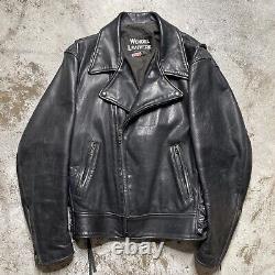 Vintage 80s 90s Wendel Leather San Francisco Motorcycle Biker Moto Jacket Sz 42