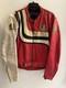Vintage 80s AGV Italian Cafe Racing Leather Motorcycle Moto GP Jacket Sz 56