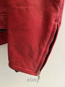 Vintage 80s AGV Italian Cafe Racing Leather Motorcycle Moto GP Jacket Sz 56