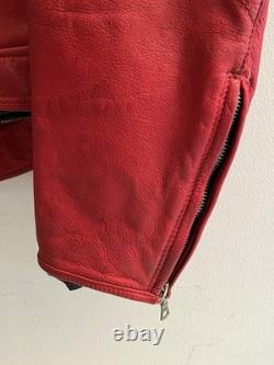 Vintage 80s AGV Italian Cafe Racing Leather Motorcycle Moto GP Jacket Sz 56