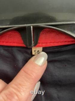 Vintage 80s AGV Italian Cafe Racing Leather Motorcycle Moto GP Jacket Sz 56