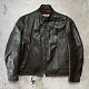 Vintage 80s Excelled Cafe Racer Leather Motorcycle Biker Jacket Made USA 46 BRN