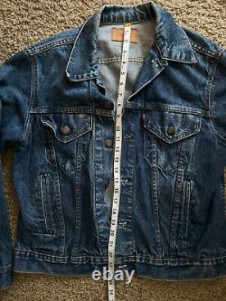 Vintage 80s Levis Trucker Denim Jean Jacket USA MADE Size 42 70506 VERY NICE