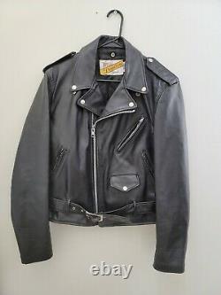 Vintage 80s Schott Perfecto 118 Leather Motocycle Jacket Size 40 Made in USA