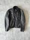 Vintage 80s US MADE Genuine Leather Motorcycle Biker Jacket Buckle Zip Black L