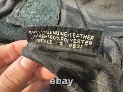 Vintage 80s Wilsons Leather Biker Jacket Men's XL Black Motorcycle Moto Biker