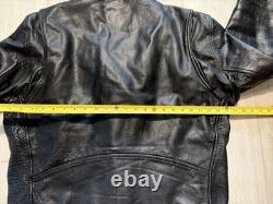 Vintage 80s Wilsons Leather Biker Jacket Men's XL Black Motorcycle Moto Biker