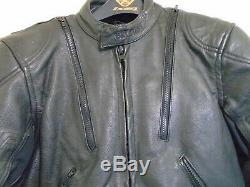 Vintage 90's Belstaff Heavy Leather Motorcycle Jacket Size 42 + Liner