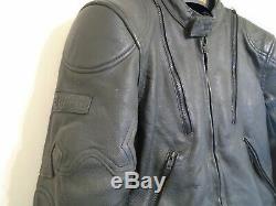 Vintage 90's Belstaff Heavy Leather Motorcycle Jacket Size 42 + Liner