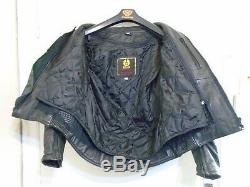 Vintage 90's Belstaff Heavy Leather Motorcycle Jacket Size 42 + Liner