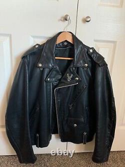 Vintage 90's Black Leather Jacket Schott Perfecto Size Men's Small (US 36)